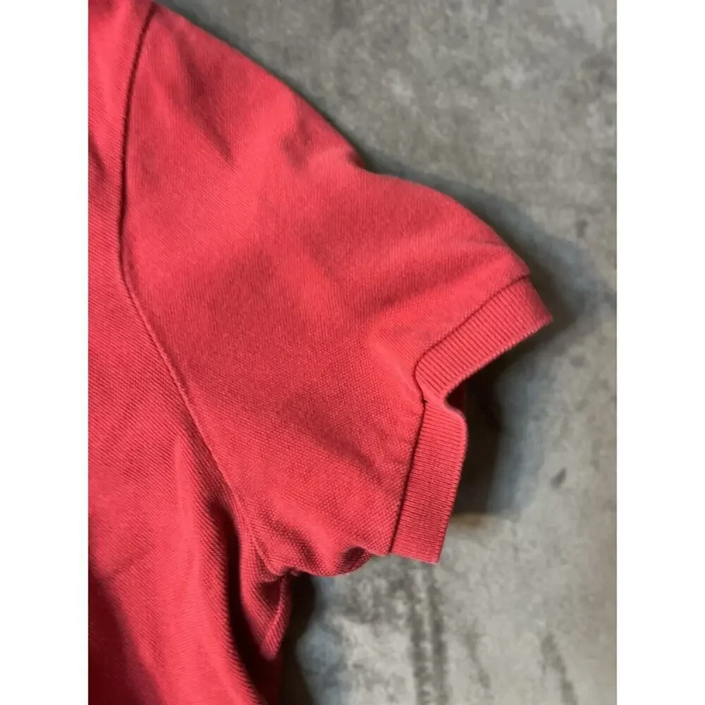 Ralph‎ Lauren Polo Shirt Mens Large Red Custom Fit Pony Short Sleeve *